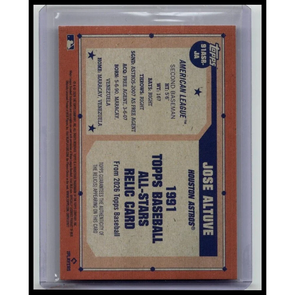 2026 Topps Jose Altuve 35th Relic